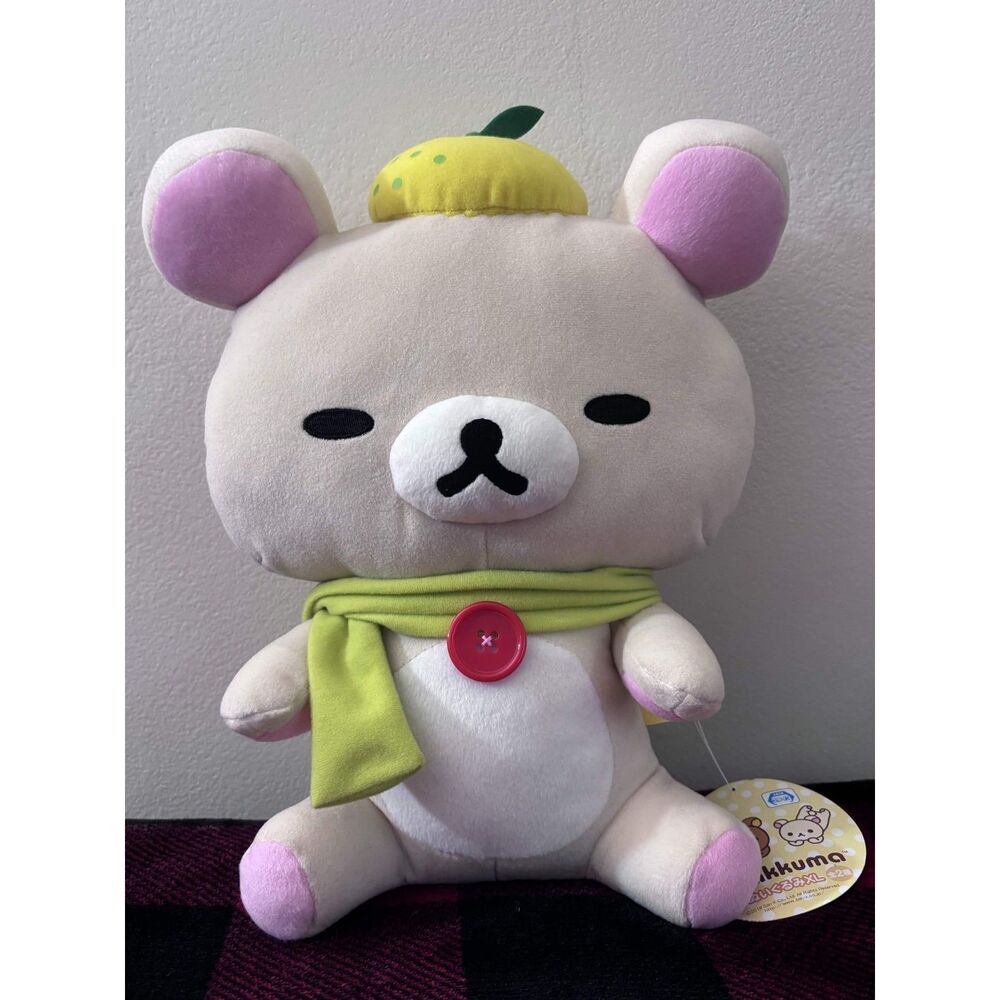 San-x Rilakkuma Korilakkuma Yuzu Scarf XL Toreba Prize Plush 12.5" 2018